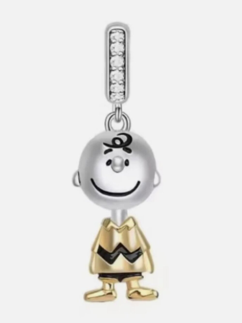 S925 Sterling Silver Snoopy Style Friend Charlie Pendant Charm Necklace Bracelet